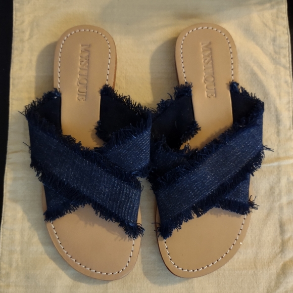 Mystique Denim cross slides size 8 - Picture 1 of 3
